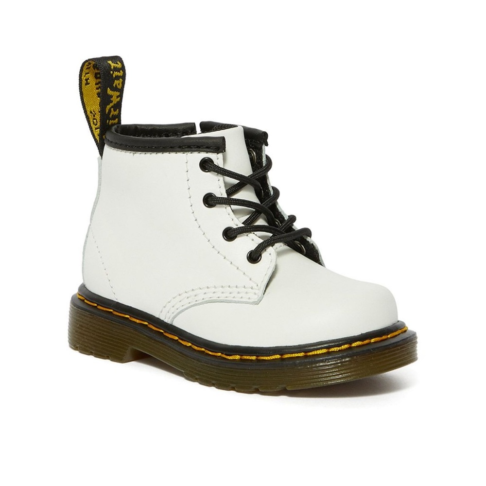 Dr. Martens Infant 1460 Leather Lace Up Boots in White VVGUC size US5